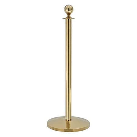 Queueway Ball Top Rope Post, Polished Brass, 39 in. QWAY312-2P