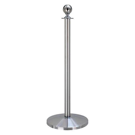 Queueway Ball Top Rope Post, Satin Stainless Steel QWAY312-3S