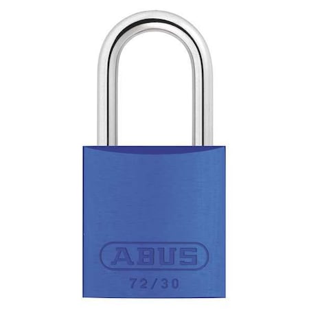 Abus Lockout Padlock, Keyed Different, Aluminum, Blue, 1 in Shackle Height, 1 1/4 in Body Width 72/30 KD