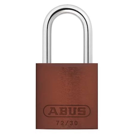 Abus Lockout Padlock, Keyed Different, Aluminum, Brown, 1 in Shackle Height, 1 1/4 in Body Width 72/30 KD