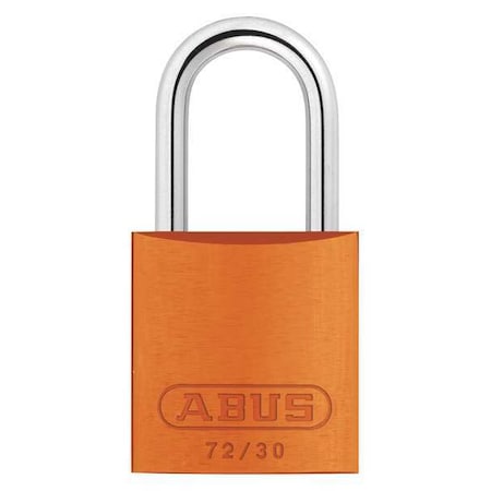 Abus Lockout Padlock, Keyed Different, Aluminum, Orange, 1 in Shackle Height, 1 1/4 in Body Width 72/30 KD