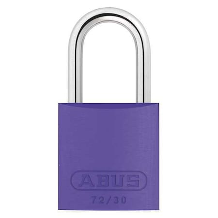 Abus Lockout Padlock, Keyed Different, Aluminum, Purple, 1 in Shackle Height, 1 1/4 in Body Width 72/30 KD