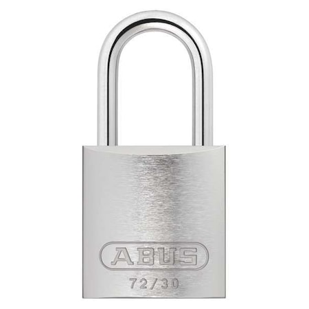 Abus Lockout Padlock, Keyed Alike, Aluminum, Silver, 1 in Shackle Height, 1 1/4 in Body Width 72/30 KA TT36
