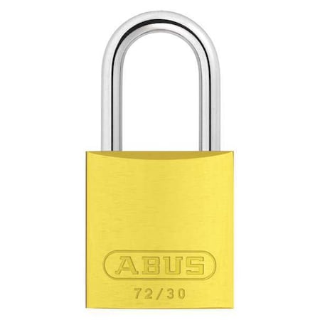 Abus Lockout Padlock, Keyed Different, Aluminum, Yellow, 1 in Shackle Height, 1 1/4 in Body Width 72/30 KD