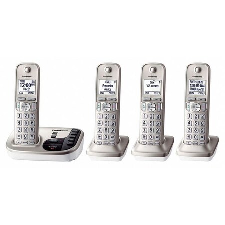 Panasonic Telephone, Cordless, Chmpg Gold, 4 Handsets KX-TGD224N