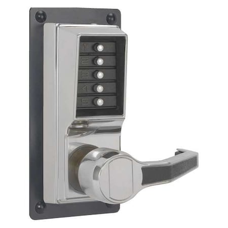 Simplex Mechanical Push Button Lockset, Bright Chrome, 1-3/8" to 2-1/4" For Door Thickness LRP101002641