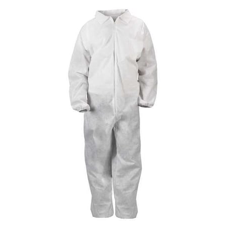 Condor Condor Coverall, Basic SMS, 1.5 oz Fabric Weight, White, Size 3XL Inseam 31 1/2 in 31TU96