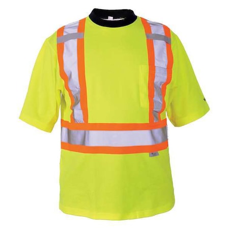 Viking Unisex High Visibility Short Sleeve Shirt, Polyester/Cotton, Pullover, Green, M 6000G-M