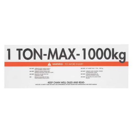 Cm Capacity/Warning Label 35201