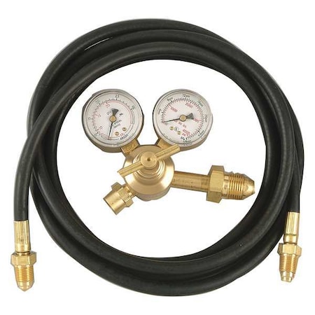 RADNOR Flow Gauge Regulator, Single Stage, CGA-580, 0 to 50 psi, Use With: Argon, Carbon Dioxide RAD64003037