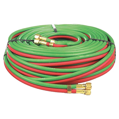 RADNOR Twin Welding Hose, 3/8 dia, 50 ft, Grd R RAD64003332