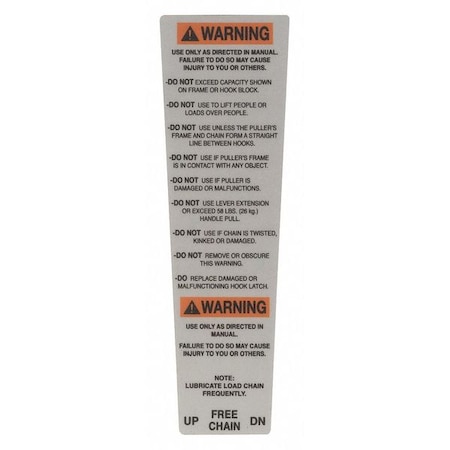 Cm Warning Label 40975