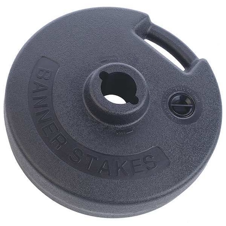 Banner Stakes PLUS Barrier System Base, Plastic, Blk PL4024