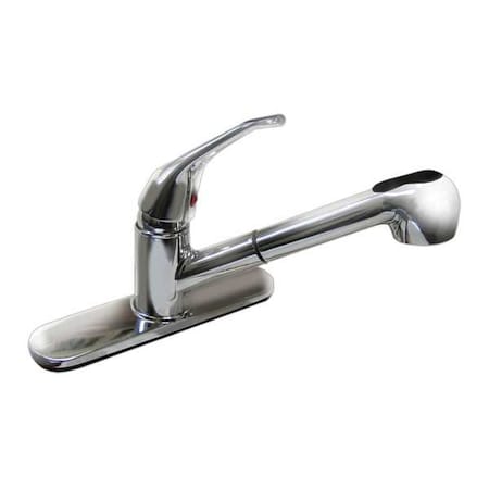 Dominion Faucets Straight Kitchen Faucet, Manual, Single Hole Only Mount, 1 Hole 77-2100
