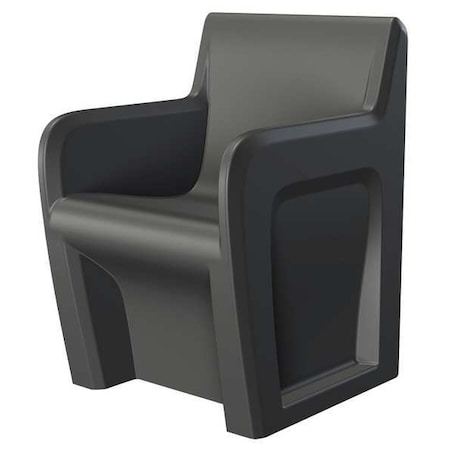 CORTECH Black Arm Chair, 24" W 24" L 33" H, Fixed, Polyethylene Seat, Sentinel Series 106484BKS