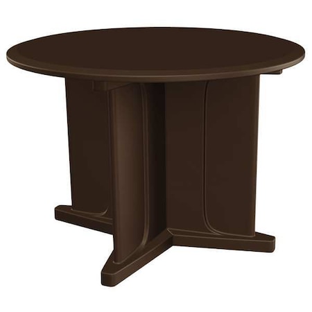 Cortech Circle Table, 42 in W, 42 in L, 31 in H, Polyethylene Top, Brown 66749BN