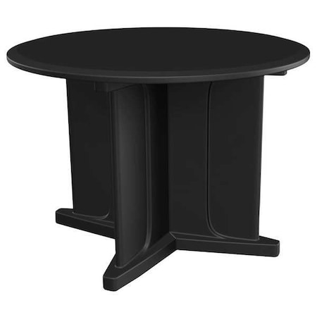 Cortech Circle Table, 42 in W, 42 in L, 31 in H, Polyethylene Top, Black 66749BK