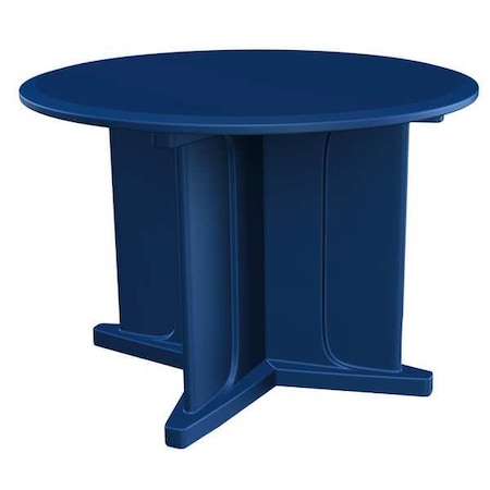 Cortech Circle Table, 42 in W, 42 in L, 31 in H, Polyethylene Top, Slate Blue 66749SB