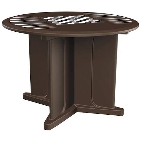 Cortech Circle Table, 42 in W, 42 in L, 31 in H, Polyethylene Top, Brown 66749BNGT