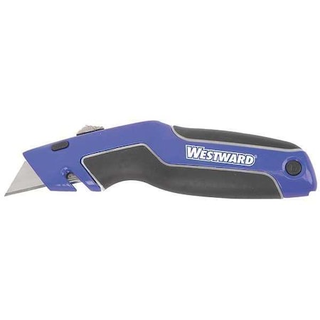 WESTWARD Utility Knife, Retractable, Utility, General Purpose, Aluminum/PP/TPR 31XN02