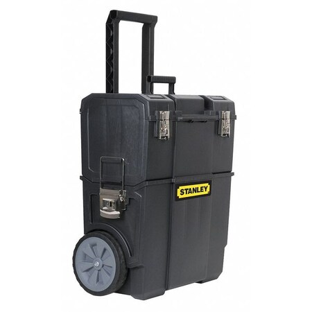 Stanley Heavy Duty Rolling Cabinet, 1 Drawer, Black, Plastic, 11" W x 18-1/2" D x 22-45/64" H STST18612