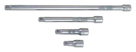 PROTO Socket Extension Set, 3/8 in Input Drive Size, 3/8 in Output Drive Size, 4 Piece, Chrome J52008