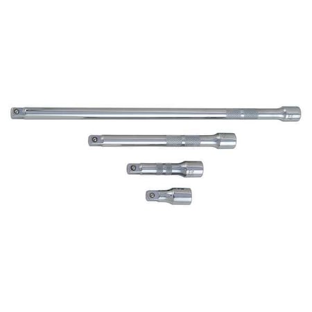 Proto Socket Extension Set, 3/8 in Input Drive Size, 3/8 in Output Drive Size, 4 Piece, Chrome J52008