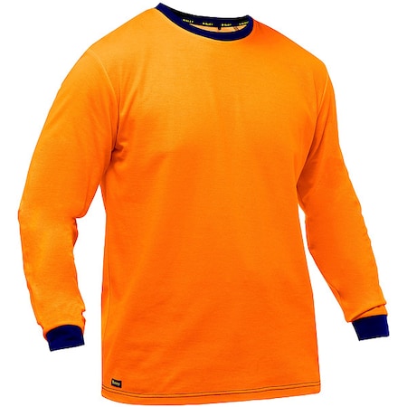 Bisley High-Visibility Shirt, Cotton, Polyester, Orange, 4XL 310M6118-O/4X