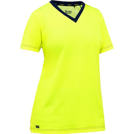 Bisley High-Visibility Shirt, Cotton, Polyester, Yellow, 2XL 310W1118-Y/2X
