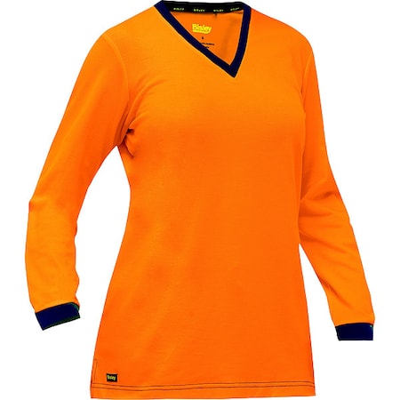 Bisley High-Visibility Shirt, Cotton, Polyester, Orange, XL 310W6118-O/XL