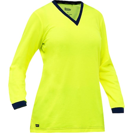 Bisley High-Visibility Shirt, Cotton, Polyester, Yellow, L 310W6118-Y/L