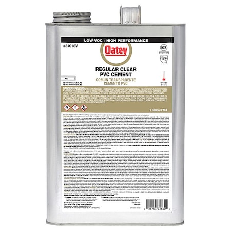Oatey Pipe Cement, Can, 128 fl oz, Clear 31016V