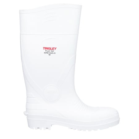 Tingley Unisex Pilot G2 Tall Rubber Boots, Plain Toe, 15 in Height, White, M9/W11 31168