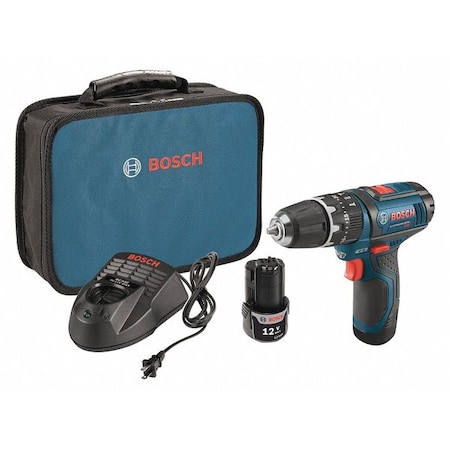 Bosch 12V Hammer Drill, Battery Included, 1/2 in Chuck PS130-2A+BAT415