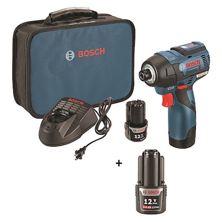 Bosch 12-Volt 1/2" Cordless Impact Driver Kit with (2) 2.5Ah Batteries PS42-02+BAT415