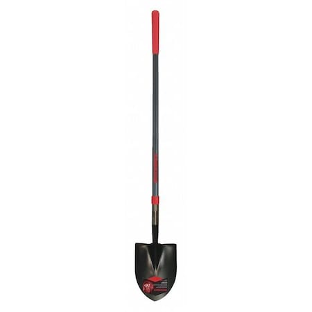 Razor-Back Round Point Shovel, Industrial Gauge Steel Blade, 48 in L Fiberglass Handle 45000