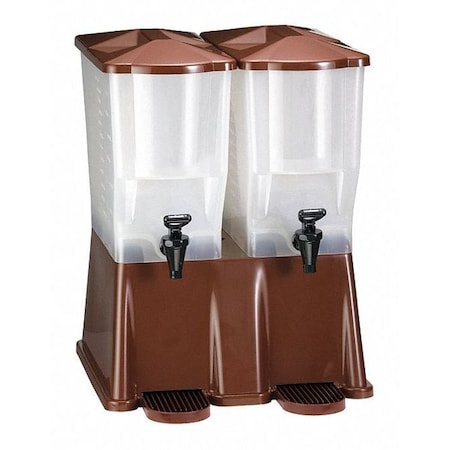 Tablecraft Twin Beverage Dispenser, Brown, 3 gal. TW54DP