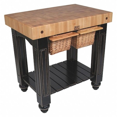 John Boos & Co Gathering Block, Black, 36"x24"x4" CU-GB3624-BK