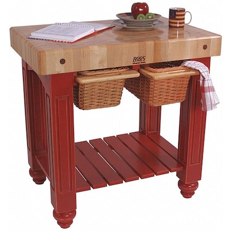 John Boos & Co Gathering Block, Red, 36"x24"x4" CU-GB3624-BN