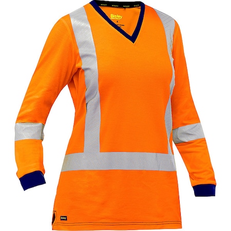 Bisley Women's Hi-Vis Short Sleeve T-Shirt, 3, R, Cotton, Polyester, Orange, M 313W6118X-O/M