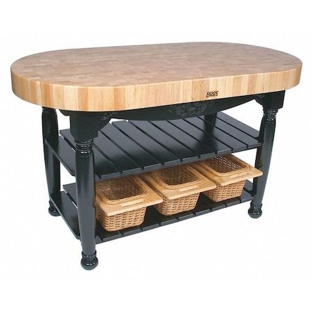 John Boos & Co Table, Harvest, Black, 60"x30"x4" , 30" W 60" L 36" H, Black Tabletop CU-HAR60-BK