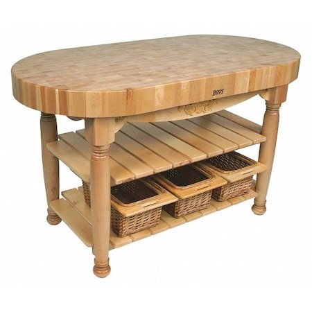 John Boos & Co Table, Harvest, Natural, 60"x30"x4" , 30" W 60" L 36" H, natural Tabletop CU-HAR60-N