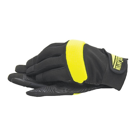 Blackcanyon Outfitters Hi-Vis Coated Gloves, Silicone, Palm, Black/Yellow, L BHG621L