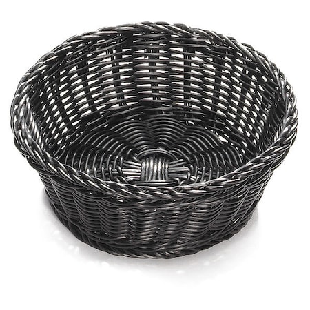 Tablecraft Natural Serving Basket, Round, Black, PK12 M2475