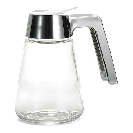 Tablecraft Glass Syrup Dispenser, Chrome, 12 oz, PK12 1271