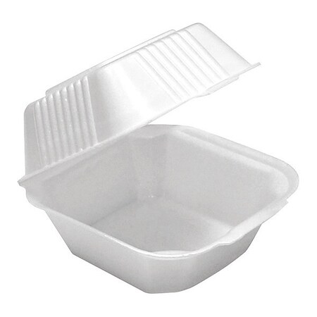 Pactiv Container, Foam, Hinged, 6x6x3", PK125 YTH10080