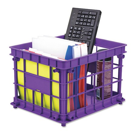 Storex Crate, Standrd, Plstc, Lrg, Assorted, PK3 3 PK 61473U03C