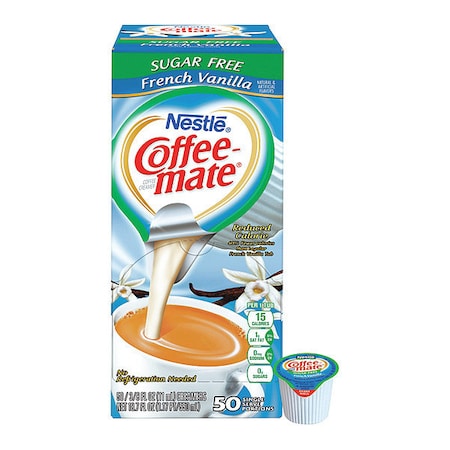 NESTLE PROFESSIONAL Creamer, French Vanilla, Sugar Free, PK50 91757