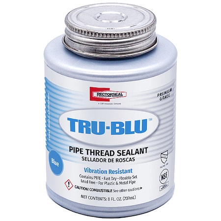 Rectorseal Pipe Thread Sealant 9.6 fl oz, Brush-Top Can, Tru-Blu, Blue, Paste 31551