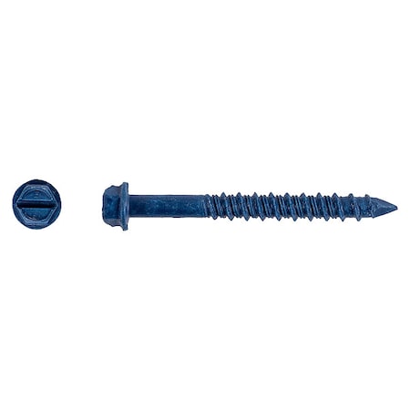 Tapcon Screw Anchor, 1/4 in Dia., Hex, 2 1/4 in L, Steel Climaseal, 2000 PK 3156400